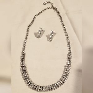 White rhinestone necklace set
